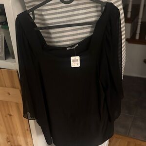 White Birch Elegant Black Women's Top